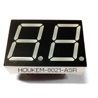 Afficheur LED à 7 segments à 2 chiffres de 0,8 pouce Super Rouge (620-625 NM) Module LED Houkem-8021-A/BSR 18 broches