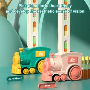 Blocs de réglage automatique de Train <span class=keywords><strong>domino</strong></span> personnalisés best-seller Train jouet lumières de musique électrique Blocs de construction couleur <span class=keywords><strong>Domino</strong></span> classique - Product Image 3