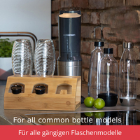 Égouttoir à bouteilles en bambou, support de rangement pour bouteilles d'eau avec plateau de récupération des gouttes pour comptoir de cuisine