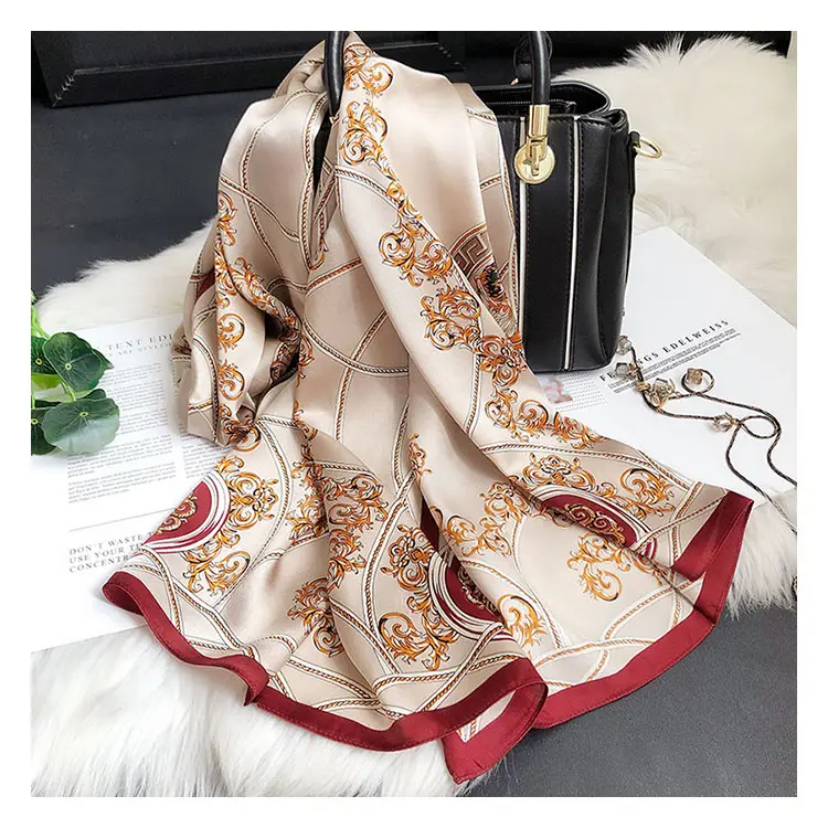 china fashion ladies pure mulberry silk scarves custom printed silk satin scarf
