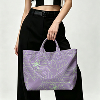 Sac fourre-tout en PVC transparent imperméable à l'eau, motif Cœur d'Halloween, style Jelly Bag, sac de plage, pochette, sac à main à nœud, sac de rangement