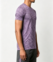 T-shirt de sport pour homme en jersey polyester spandex 150 GSM, avec logo personnalisé, effet dégradé, compressé, anti-UV, sans AZO, anti-boulochage