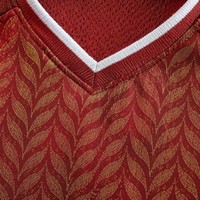 Setelan Jersey Sepak Bola Lengan Pendek Pola Daun Poliester 26/27 untuk Turnamen Liga Klub dengan Cetak Lencana Nama Kustom