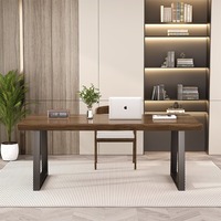 Bureau double simple en bois massif, écologique et durable, pour l'apprentissage et l'écriture des enfants à la maison, petite table de conférence longue pour ordinateur