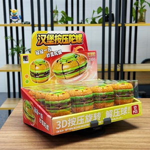 RJ Hamburger Fidget Spinner Bola Stres Berputar Tenang untuk Mengurangi Kecemasan, Menenangkan, Membantu Fokus, Tekan untuk Berputar, Mainan Dekompresi untuk Dewasa - Product Image 6