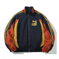 Veste de sport unisexe American Vintage à col montant et blocs de couleur, style universitaire