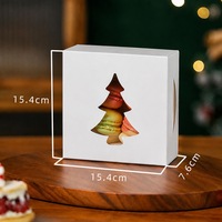 Weihnachtliche Weiße Papier-Bäckereiboxen mit Ausgestanztem Fenster für Macarons, Kekse und Geschenke für Weihnachtsfeiern