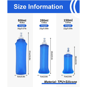 Bpa-miễn phí thể thao mềm nước <span class=keywords><strong>Flask</strong></span> TPU ráp có thể gập lại chai cho hydrat hóa cho chạy đi bộ đường dài leo núi Cắm Trại Đi Bộ Đường Dài - Product Image 2