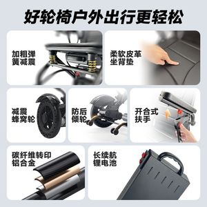 Silla de Ruedas Manual Plegable Ligera de Aluminio, Ultraligera y Portátil con Acabado de Fibra de Carbono - Product Image 2
