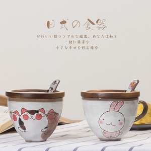 Tasse à café en porcelaine, 13.5 onces, avec poignée, Style dessin animé japonais <span class=keywords><strong>Moe</strong></span> chat, tasse de petit déjeuner, café thé cacao lait expresso nordique - Product Image 5