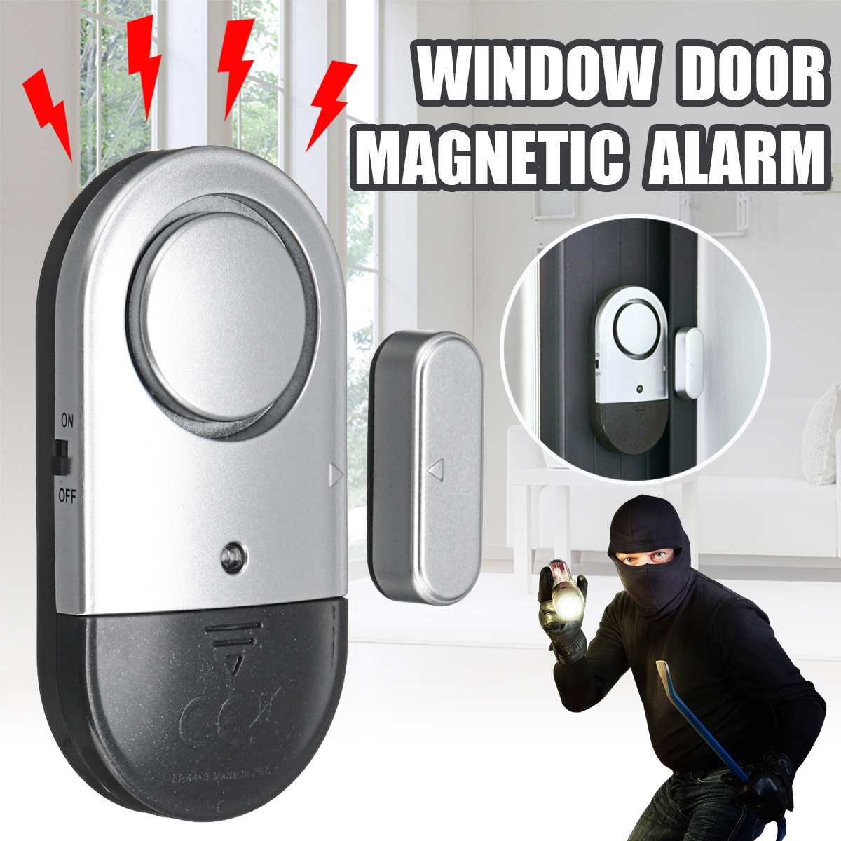 Door magnetic detector wireless home doors contact Windows alarm