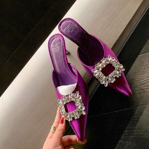 Mules de Tacón Bajo con Punta en Pico, de Cuero Vacuno, 6CM, Elegantes y Sensuales para Mujer - Product Image 3