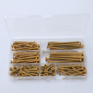 Groothandel Koolstofstalen Dekschroef Assortiment Set Geel Gegalvaniseerd Roestbestendige Zelftappende Houtschroeven #10 & #8X1-1/2 Inch - Product Image 1