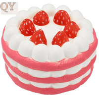 QY Juguete Squishy Pastel De Fresa PU Rebound Lento Antiestrés Fidget OEM Al Por Mayor