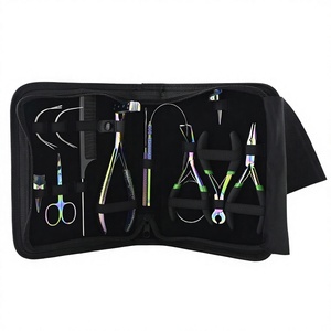 Hair Extension Tools Kit With Customized Accessories Dreadlock Crochet Hook Microlinks Pliers Scissor Loop C Type Needles <b>Cutter</b> - Product Image 1