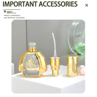 Nouvelle conception de flacons de parfum vides de luxe, flacon arabe, vaporisateur fin, flacons en verre de 12 ml