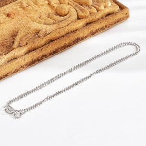 Kalung rantai manik-manik berlapis Rhodium perak murni 925 asli Tautan bola 1mm perhiasan Pria Wanita Anak perempuan grosir - Product Image 3