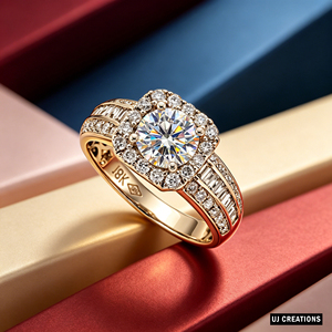 Bague de mariage personnalisée en or massif 10K 14K 18K avec diamant brillant de laboratoire de 1,00 carat certifié IGI, qualité VVS-VS, pour les occasions spéciales - Product Image 3