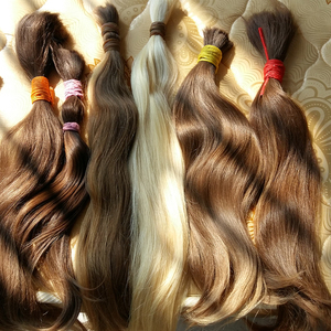 浅棕色未加工单供体生欧洲斯拉夫俄罗斯处女人类发束马尾辫延伸犹太假发 - Product Image 2