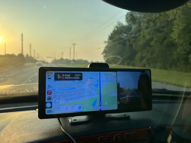 SUNWAYI 10,26 Zoll 4K Dash Cam Carplay und Android Auto Auto Stereo Instrumententafel Videoaufnahme WLAN ADAS Autozubehör