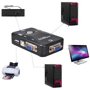 KVM <b>Switch</b> 2 Port <b>USB</b> 2.0 VGA <b>USB</b> Console PC1 PC2 Dual Computer Sharing - Product Image 5