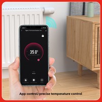 Vanne thermostatique intelligente SIXWGH Zigbee TRV avec écran tactile LCD, contrôle vocal via application, programmation hebdomadaire, WaterGraphene