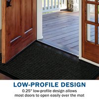 Tapis d'entrée moderne rayé, rembourré, antidérapant et lavable