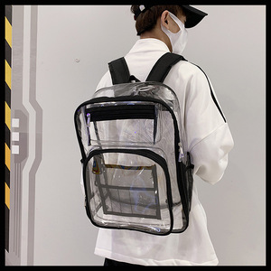 2025 Wholesale Stylish High <b>School</b> Student Clear Transparent PVC <b>Waterproof</b> <b>Backpack</b> <b>School</b> Bags <b>Backpack</b> - Product Image 2