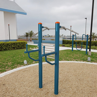 Estación de Calistenia para Exteriores de Acero Galvanizado, Multifuncional, Estructura Resistente D114*3mm, Certificación ISO