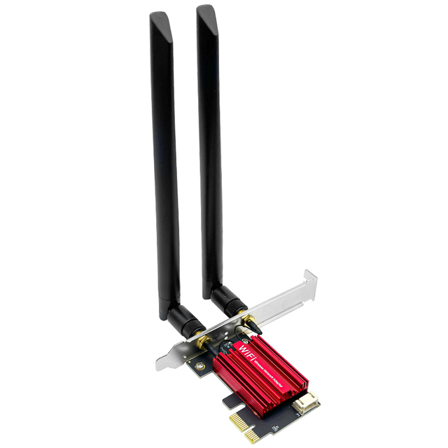 AX210 PCIe X1 WiFi 6E Wireless Network Card with BT 5.3 Triple Band 2.4GHz 5GHz 6GHz Internal for Desktop PC