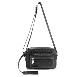 Men PU Leather Crossbody <b>Bag</b> Embossed Messenger <b>Bag</b> <b>Small</b> Shoulder <b>Bag</b> With Front Zipper Pocket For Daily Carry - Product Image 4