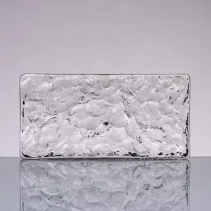200*100 * 50毫米源厂家定制隔墙方形实心双面冰图案水晶砖玻璃块