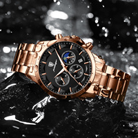 Montre pour homme Poedagar 928 de luxe, chronographe, acier inoxydable, quartz, lumineuse, étanche, Montre Reloj