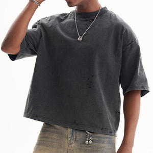 Camiseta recortada de Algodón 100% con logotipo personalizado para hombre - Product Image 5