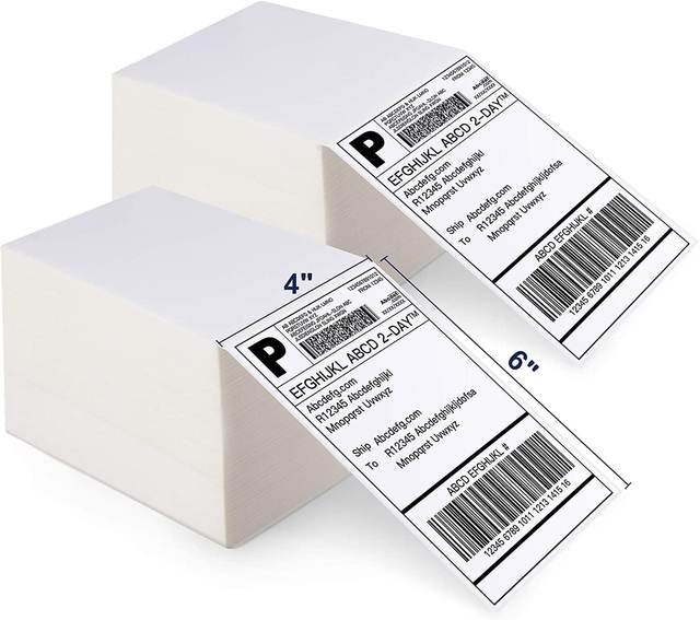 In Stock A6 Waybill Sticker Direct Thermal Sticker Fanfold Shipping Label 100x150mm Water-Proof Thermal Label Free Sample