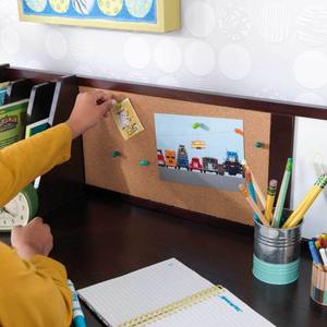 Bureau d'étude avec chaise - espresso Idéal pour les devoirs et la lecture sur table Grand espace de rangement pour les enfants - Product Image 3