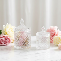 Pot à bougie en verre vide personnalisé et écologique avec couvercle, pour le stockage alimentaire, la décoration de la maison et les mariages