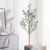 Olivier artificiel en pot en plastique, 40-210 cm, résistant à l'eau, réaliste, moderne, respectueux de l'environnement, pour l'intérieur