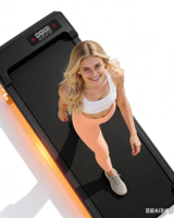 Tapis de marche électrique pliable ultra-fin en acier avec écran LCD, programme d'exercice, inclinaison de 7 %, moteur silencieux sans balais, pour la maison