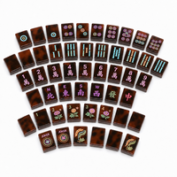 Fichas de Mahjong American Woodlands, Serie Joy, Grabado de Tortuga en Acrílico, Juego de Fichas de Mahjong Americanas, Regalos para Juegos de Mesa