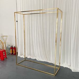 Gold Square Metal Arch <b>Stand</b> Birthday Party Supplies Background Wedding Arch <b>Backdrop</b> <b>Stand</b> - Product Image 5