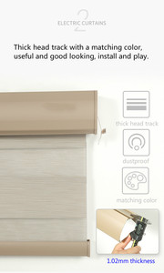 Hot bán trắng xếp li Zebra rèm tự động thông minh kiến trúc sư ánh sáng Lọc Phòng thẫm màu kép Shades - Product Image 4