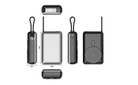 Tendance 2026 : Batterie Externe Magnétique Sans Fil Portable 20000mAh avec Charge Rapide PD 20W et Câble de Charge Intégré pour Téléphones Mobiles
