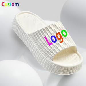 Zapatillas deslizantes con cojín con patrón <span class=keywords><strong>de</strong></span> yute para mujer, plataforma con suela <span class=keywords><strong>de</strong></span> garrapatas, EVA para interiores y exteriores, playa, casa, baño, ducha, sandalia - Product Image 1