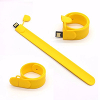 Gelang Slap silikon Logo kustom 16GB 32GB 64GB 128GB 256GB USB Disk untuk hadiah promosi perusahaan