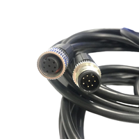 2 3 4 5 6 Pin/yollu M8 M12 Su Geçirmez Konnektör IP67 Elektrik Güç Kablosu