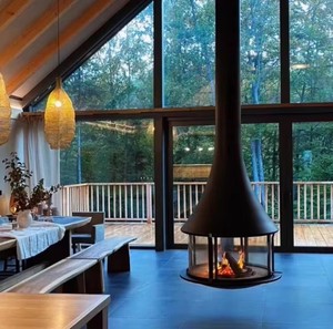 Elegante Chimenea Flotante de Madera con Chimenea Cónica <span class=keywords><strong>para</strong></span> <span class=keywords><strong>Sala</strong></span> de Estar - Product Image 4