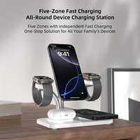 Nouveau chargeur sans fil magnétique multifonctionnel professionnel 15W 5-en-1 tout-en-un PD/QC pour téléphones, montres, écouteurs, port Type-C