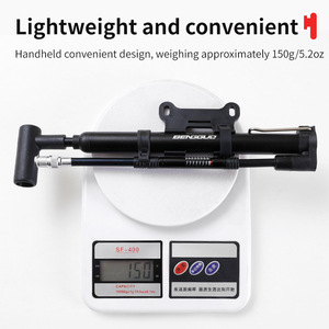 Pompe à air en alliage d'aluminium avec adaptateur de valve américain et français pour vélo de route et de montagne, haute pression 160Psi, convertible - Product Image 5