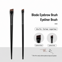Pinceau professionnel plat pour sourcils, poils synthétiques véganes denses, compatible correcteur, pinceau de mélange personnalisé
